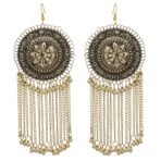 Shreyadzines Designer Padmavati Style Oxidized Gold Dangle Long Earrings for Women and Girls - Fast Shipping to USA & Canada