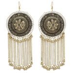 Shreyadzines Designer Padmavati Style Oxidized Gold Dangle Long Earrings for Women and Girls - Fast Shipping to USA & Canada
