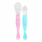 1st Step Dual Ended BPA Free Silicone Spoon Set (Pink) - Fast Shipping to USA & Canada - Image 2