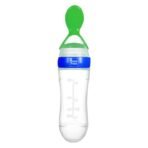 Mee Mee Squeezy Silicone Spoon Food Feeder for Babies of 6 to12 Months with in-Built Stand | BPA Free Material with Food Grade Silicone Tip (Blue) - Fast Shipping to USA & Canada - Image 2