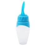 1st Step Non-Spill Soft Squeezy Silicone Cereal Feeder with Hygienic Spoon Cover - Blue - Fast Shipping to USA & Canada - Image 7