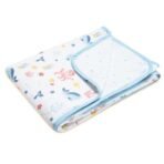 haus & kinder 100% Cotton Reversible Muslin Blanket For Newborn Baby Boy And Girl, Triple Layer Blanket 0-3 Years, Size- 120 Cm X 120 Cm (Vitamin Sea, Blue), 200 TC - Fast Shipping to USA & Canada - Image 2