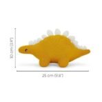 haus & kinder Knitted Dinosaur Soft Toy - 100% Cotton Cover Toy Gift for Kids, Soft Toys for Girls & Soft Toys for Boys, Toddler Toys, Toys for New Born Baby Boy and Girls, Corn Silk, 10X25 CM, 1Pc - Fast Shipping to USA & Canada - Image 3