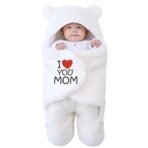 First Kick New Born Security Baby Blanket Hooded Embroided Wearable Wrapper Baby Sleeping Bag(0-6 Months, L 27 x B 13 Inches, I Love MOM, White) - Fast Shipping to USA & Canada - Image 2