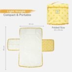 Tidy Sleep Baby Portable Diaper Changing Mat - Waterproof, Foldable Travel Mat with Storage Pockets & Soft Padding Pillow-Easy-to-Carry Changing Station Organizer for Newborns & Toddlers (Sunshine Hearts) - Fast Shipping to USA & Canada - Image 6