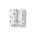 MOM'S HOME Organic Muslin Cotton Baby Swaddle Blanket (Multicolour, Large Size, 100 x 100 cm) - Pack of 2 - Fast Shipping to USA & Canada - Image 2