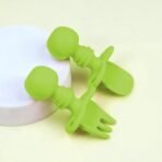 A Baby Cherry - Baby Self Feeding Spoon & Fork || Toddler First Training Utensil Set || Anti-Choke Design - Fast Shipping to USA & Canada - Image 5