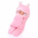 First Kick Baby Blankets New Born Combo Pack of Hooded Wrapper Durable Fleece Polyester Sleeping Bag and Baby Bath Towel for 0-6 Months Baby Boys and Baby Girls Pack of 2 Pink Rabbit, Unicorn Pink - Fast Shipping to USA & Canada - Image 5