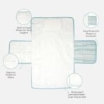 Tidy Sleep Baby Portable Diaper Changing Mat - Waterproof, Foldable Travel Mat with Storage Pockets & Soft Padding Pillow-Easy-to-Carry Changing Station Organizer for Newborns & Toddlers(Marine Meadow) - Fast Shipping to USA & Canada - Image 7