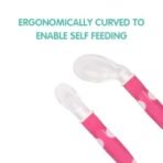 1st Step BPA Free Baby Angular Self Feeding Spoons Set with Silicone Tip (Pink) - Fast Shipping to USA & Canada - Image 3