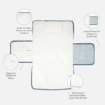Tidy Sleep Baby Portable Diaper Changing Mat - Waterproof, Foldable Travel Mat with Storage Pockets & Soft Padding Pillow-Easy-to-Carry Changing Station Organizer for Newborns & Toddlers (Ocean Shells) - Fast Shipping to USA & Canada - Image 7