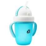 1ST STEP Matte Collection BPA Free Polypropylene Soft Straw Sipper with Twin Handles for Easy Grip - Blue - Fast Shipping to USA & Canada - Image 7