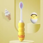 StarAndDaisy Baby Tooth Brush/Toothbrush 1 Year + kids with Soft And Fluffy 10000 Gentle Bristles, 80 Micron Split-Beam Bristle, Non-Slip Comfortable Dinosaur Handle (Teddy-Yellow) - Fast Shipping to USA & Canada - Image 2
