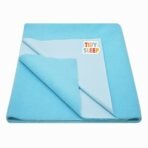 Tidy Sleep Instadry Anti-Piling Fleece Extra Absorbent Quick Dry Sheet for New Born Babies, Cotton Bed Protector Mattress Pack of 1 Baby Blue Small (70x50) cm - Fast Shipping to USA & Canada - Image 2