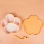 StarAndDaisy Silicone Baby Suction Plate with Lid ? Toddler Feeding Dish, BPA-Free Baby Dinnerware, Non-Slip Weaning Plate for Babies & Toddlers -Peach - Fast Shipping to USA & Canada - Image 2