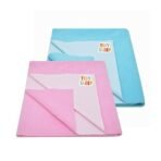 Tidy Sleep Instadry Anti-Piling Fleece Extra Absorbent Quick Dry Sheet for New Born Babies, Cotton Bed Protector Mattress Pack of 2 Blue-Pink Small (70x50) cm - Fast Shipping to USA & Canada - Image 2
