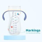 1st Step 330 ml BPA Free Anti-Spill Soft Silicone Weighted Straw Baby Sipper Cup with Twin Handle and Flip Top - Blue - Fast Shipping to USA & Canada - Image 5