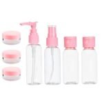Temperia Travel Bottles for Toiletries (7pcs) - Refillable Empty Mini Containers with Pouch (Random Colors) - Travelling Accessories & Essentials Kit Set for Shampoo, Cosmetics, and More - Fast Shipping to USA & Canada - Image 2