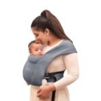 haus & kinder Enlace Baby Carrier Soft & Ergonomic Infant Carrier With Adjustable Straps,Hands-Free Design For Newborns (Age 0-18M,Weight 3.2-11.3 kg) Breathable,Lightweight,Machine Washable (Grey) - Fast Shipping to USA & Canada - Image 2