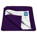 Mee Mee Reusable Water Proof Cotton Bed Protector Sheet/Extra Absorbent Mat/Dry Sheets/Urine Sheet/Dry Mat(Large, Dark Purple)(100CmX140Cm) - Fast Shipping to USA & Canada - Image 2