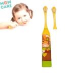 MOM CARE Kids Battery Toothbrush,Advanced Sonic technology,Vibrating Mode, Extra Soft Bristles,3X Efficiency Of Manual, Effective Cleaning Of Your Child?s Teeth, Improving Oral Health Yellow - Fast Shipping to USA & Canada - Image 3