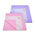 Tidy Sleep Instadry Anti-Piling Fleece Extra Absorbent Quick Dry Sheet for New Born Babies, Cotton Bed Protector Mattress Pack of 2 Baby Pink-Lilac Small (70x50) cm - Fast Shipping to USA & Canada - Image 2
