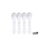 Kids Station Baby Safety Nylon Drawer Locks-Strong And Adhesive Child / Toddler / Infants Safety Locks For Drawers,Cabinets,Fridge And Cupboard-Baby Proofing Product - Made In India-Pack of 4 (White) - Fast Shipping to USA & Canada - Image 2