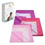 Tidy Sleep Instadry Anti-Piling Fleece Extra Absorbent Quick Dry Sheet for New Born Babies, Cotton Bed Protector Mattress Pack of 3 Maroon-Red-Pink Small (70x50) cm - Fast Shipping to USA & Canada - Image 2