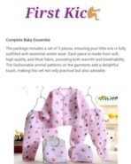 First Kick Presents New Born Baby Summer Wear Baby Clothes 5Pcs Sets 100% Cotton Baby Boys Girls Unisex Baby Cotton/Summer Suit Infant Clothes First Gift for New Born Baby - Fast Shipping to USA & Canada - Image 4