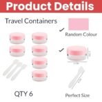 TEMPERIA (Pack of 6) Refillable Small Containers for Makeup, Cream & Lip Balm - Portable Mini Size Empty Storage Boxes with Spatula for Travel - Plastic Small Box Container for Cosmetic - Multicolour - Fast Shipping to USA & Canada - Image 3