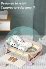 StarAndDaisy Foldable Infant Bath Tub, Collapsible Newborn Toddler Folding Bathing Support Bathtub with Cushion for 0-3 Years Kids (Baby Pink) - Fast Shipping to USA & Canada - Image 5