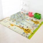 StarAndDaisy Baby Mats for Floor/Play Mat for Babies, Infants & Toddlers with Double Sided Water Proof/Baby Play Mat for Kids Reversible & Foldable Design (Giraffe & Traffic Print) - Fast Shipping to USA & Canada