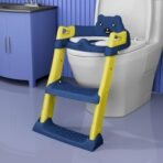 StarAndDaisy Potty Seat for Kids 1-3 Years | Toilet Seat for Kids with Height Adjustable & Removable Soft Cushion, Fits All Western Toilets seat-(Dark Blue-Yellow) - Fast Shipping to USA & Canada - Image 2