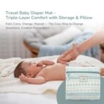 Tidy Sleep Baby Portable Diaper Changing Mat - Waterproof, Foldable Travel Mat with Storage Pockets & Soft Padding Pillow-Easy-to-Carry Changing Station Organizer for Newborns & Toddlers (Ocean Shells) - Fast Shipping to USA & Canada - Image 4