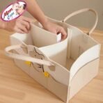 MOM CARE Baby Diaper Storage Organizer Nappies Bag For Mother Stylish Storage Bag For All Newborn Baby Products Nursery Basket -Brown - Fast Shipping to USA & Canada - Image 5