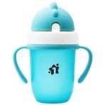 1ST STEP Matte Collection BPA Free Polypropylene Soft Straw Sipper with Twin Handles for Easy Grip - Blue - Fast Shipping to USA & Canada - Image 2