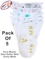 MOM CARE Muslin Cloth Nappies For Newborn Baby,Reusable Diapers, Cotton Langots, U Shaped Double Layer Padded Extra Soft Nappy(Pack of 5) (0-3 Months) - Fast Shipping to USA & Canada - Image 6