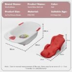 StarAndDaisy Baby Bath tub for 0 to 5 Years with Temperature Sensor/Bath tub for Kids 0-3 Years for Kids with Anti-Slip Legs/Bath tub for Baby with Baby Bather Without Wheel(White-Red) - Fast Shipping to USA & Canada - Image 6