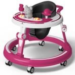 StarAndDaisy 360 Baby Walker 6-24 Months / 7 Level Height Adjustment Walker for Kids Boy and Girl with Switchable Food & Musical Toy Tray/Premium Baby Activity Walker - Pink - Fast Shipping to USA & Canada - Image 2