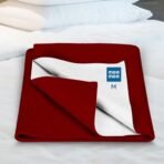 Mee Mee Maroon Instadry Air-Filled Waterproof Sheet: Ultra-Absorbent, Quick-Dry Bedding for Newborns, Soft and Gentle for Babies, Reusable Toddler Cot Sheet - Skin-Friendly, (0-12 Months, 70x100cm) - Fast Shipping to USA & Canada - Image 2