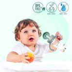 1st Step 330 ml BPA Free Anti-Spill Soft Silicone Weighted Straw Baby Sipper Cup with Twin Handle and Flip Top - Green - Fast Shipping to USA & Canada - Image 6