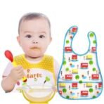 MOM CARE Baby Bib For Newborn Waterproof Plastic Apron Wipeable Stain Resistant With pocket For 6 Months And up Random color - Fast Shipping to USA & Canada - Image 2