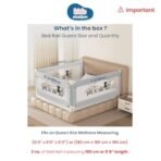 Kids Station Bed Rail Guard for Baby Safety ? 6ft x 2.6ft (180x80cm), Foldable Safety Rail for Newborns, Patented, Made in India, King Size Bed (3 sides, 6ftx6ftx6ft or 180cmx180cmx180cm, Grey, Basic) - Fast Shipping to USA & Canada - Image 3