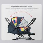 StarAndDaisy Stroller for Baby Boy & Girl 0 to 3 Years / Baby Stroller with Lightweight / Foldable Pram for Kids with 5-Point Safety Harness, Adjustable Backrest, 360? Swivel Wheel, Large Storage, Reversible Handlebar, Extended Mosquito Net (Vibgyor) - Fast Shipping to USA & Canada - Image 5