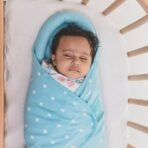 Tidy Sleep Baby Swaddle Wrappper Adjustable for Newborn || 100% Cotton Soft || Newborn Blanket for 0-3 Months (Blue Polka), 1 Count, 300 TC - Fast Shipping to USA & Canada - Image 3