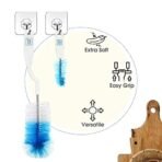 Mee Mee 360? Movable Nylon Bristle Baby Feeding Bottle & Nipple Cleaning Brush | Ergonomic Handle | Easy to Clean Bottle Corners for Narrow & Wide Neck | BPA Free Easy Hanging Storage (Dark Blue) - Fast Shipping to USA & Canada - Image 7