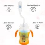 Mee Mee 360? Movable Nylon Bristle Baby Feeding Bottle & Nipple Cleaning Brush | Ergonomic Handle | Easy to Clean Bottle Corners for Narrow & Wide Neck | BPA Free Easy Hanging Storage (Dark Blue) - Fast Shipping to USA & Canada - Image 3