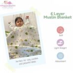 Infantbond 6 Layer Muslin Blanket (110x104cm, 0-3Y) ? Fast Shipping to USA & Canada - Image 4