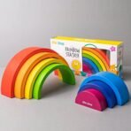 1st Step 7 Pcs Wooden Rainbow Stacker - Fast Shipping to USA & Canada - Image 4