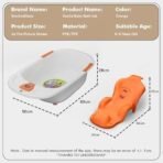 StarAndDaisy Baby Bath tub for 0 to 5 Years with Temperature Sensor/Bath tub for Kids 0-3 Years for Kids with Anti-Slip Legs/Bath tub for Baby with Baby Bather Without Wheel(White-Orange) - Fast Shipping to USA & Canada - Image 6